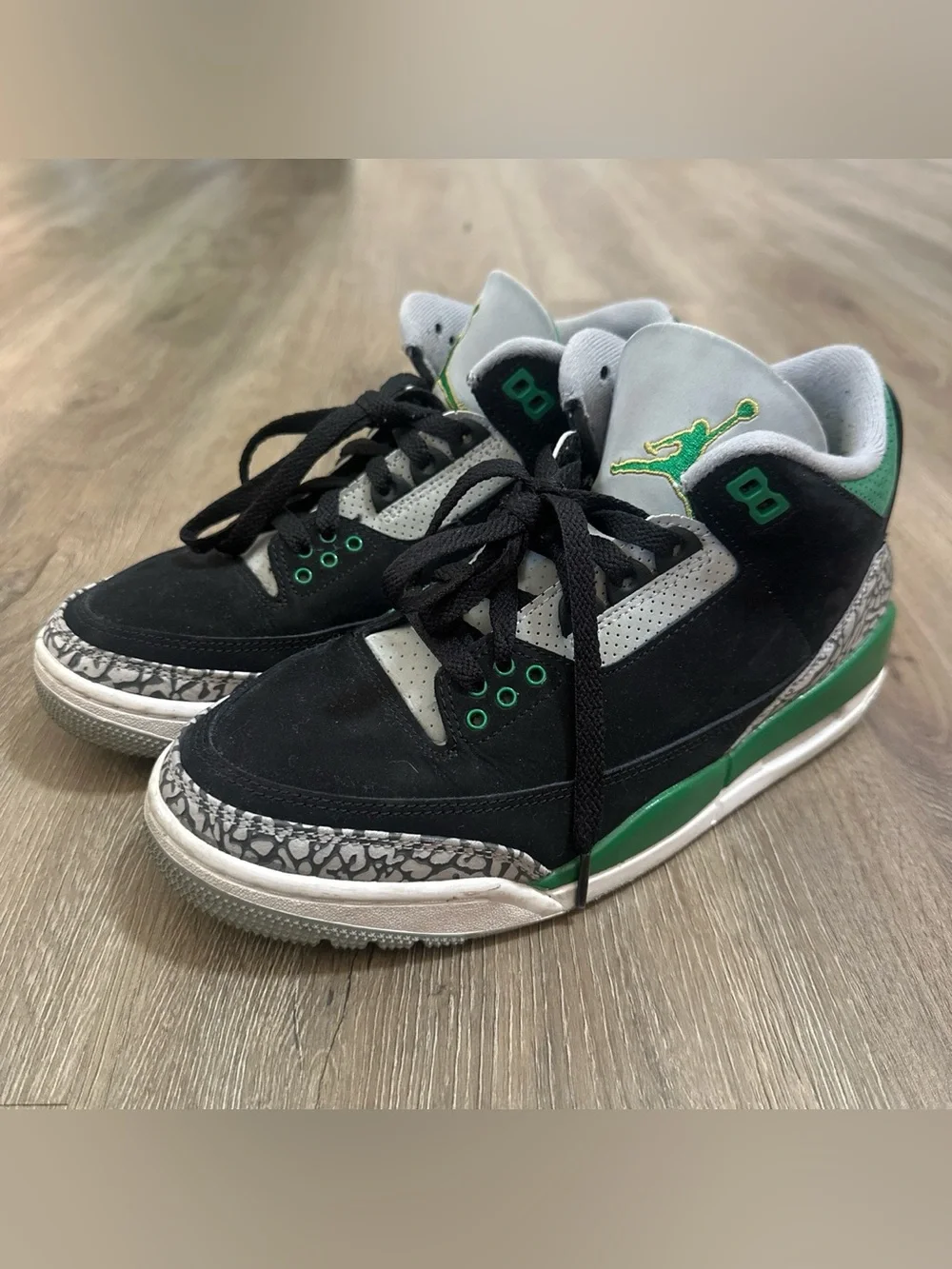 Jordan 3 Pine Green Black Cement Size 7
